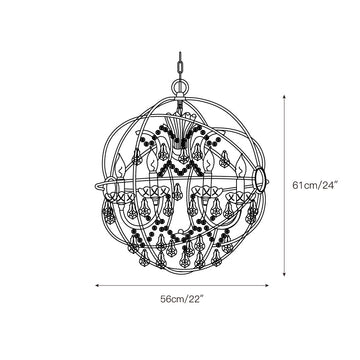 Foucault Single Orb Pendant Lamp – detail 3 — Dimension drawings 1
