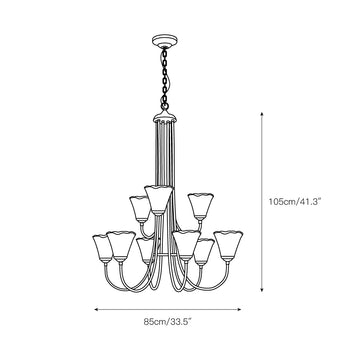 Franklin Amber Chandelier – detail 7 — Dimension drawings 4