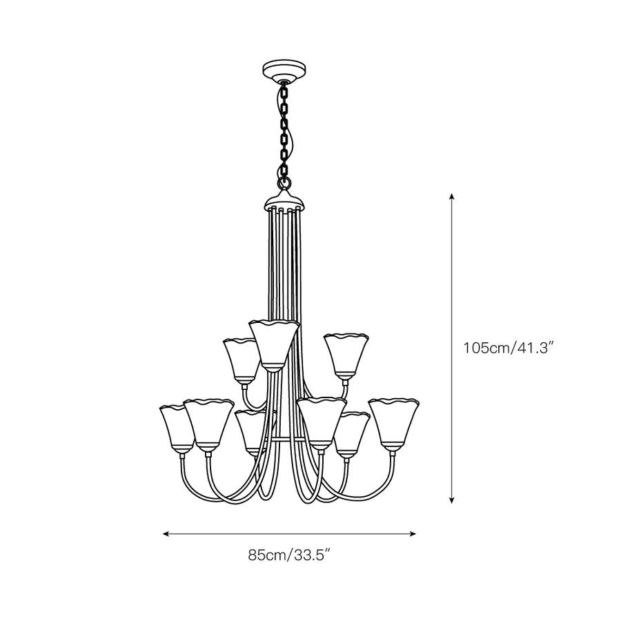 Franklin Amber Chandelier – detail 7 — Dimension drawings 4