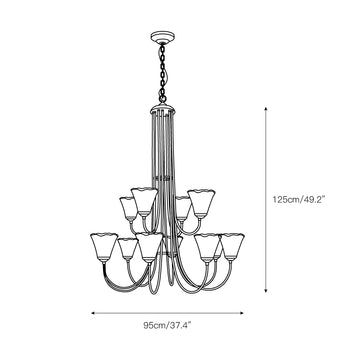 Franklin Amber Chandelier – detail 8 — Dimension drawings 5