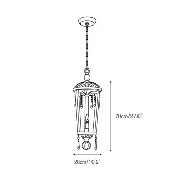 French Woodcarving Lantern Pendant Lamp – detail 3 — Dimension drawings 1