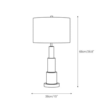 Gardiner Alabaster Table Lamp – detail 3 — Dimension drawings 1
