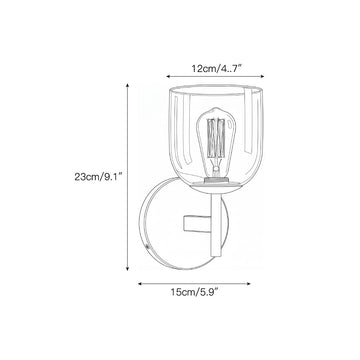 Garrison Glass Wall Sconce – detail 3 — Dimension drawings 1