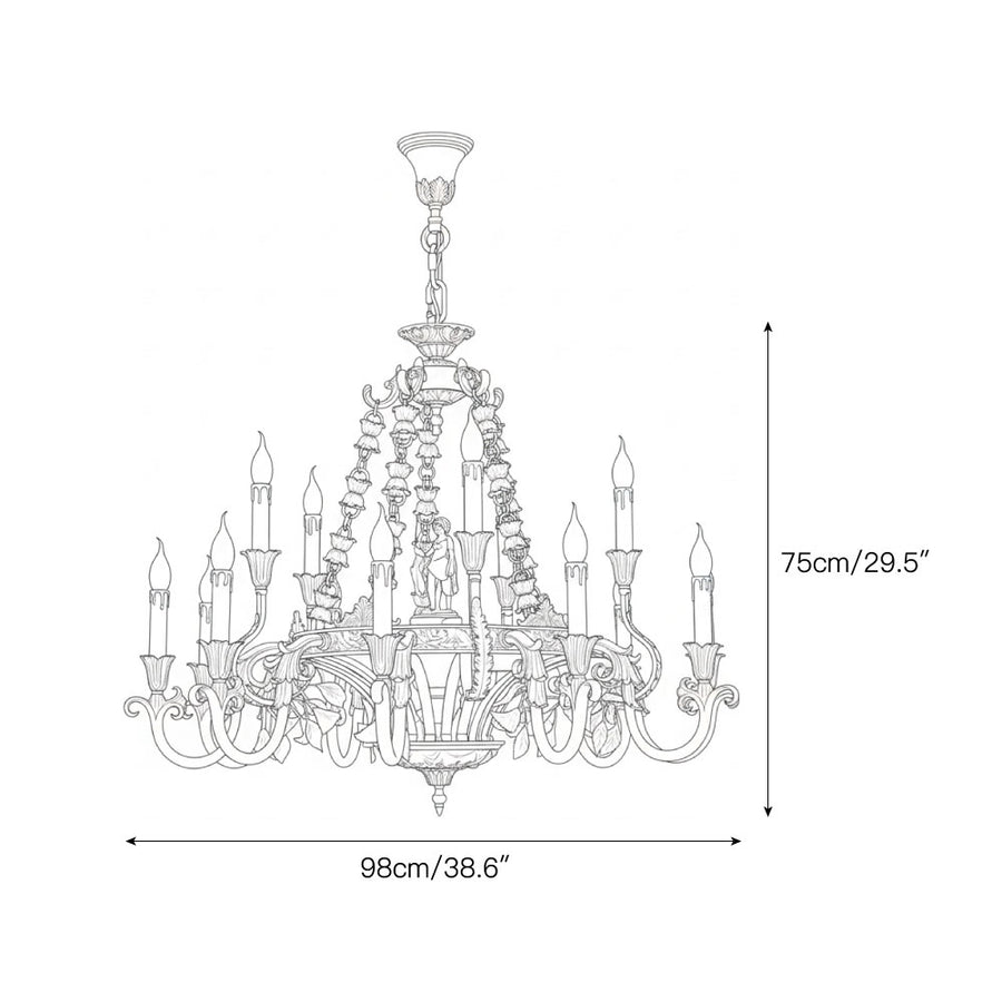 Genualdi Brass Chandelier – detail 6 — Dimension drawings 4