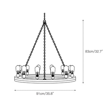 Geoffrey Wood Chandelier – detail 3 — Dimension drawings 1