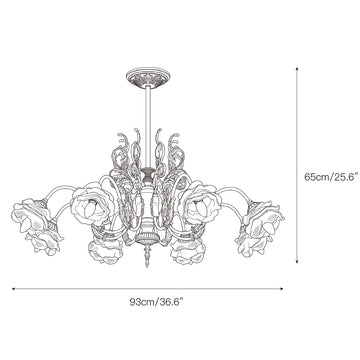 Georgian Gardens Chandelier – detail 5 — Dimension drawings 3