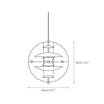 Globe Pendant Lamp – detail 4 — Dimension drawings 1