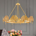 Load image into Gallery viewer, Gold Foil Ginkgo Leaf Chandelier