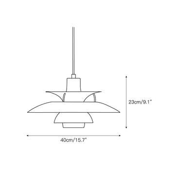 Gold Foil PH Pendant Lamp – detail 5 — Dimension drawings 1