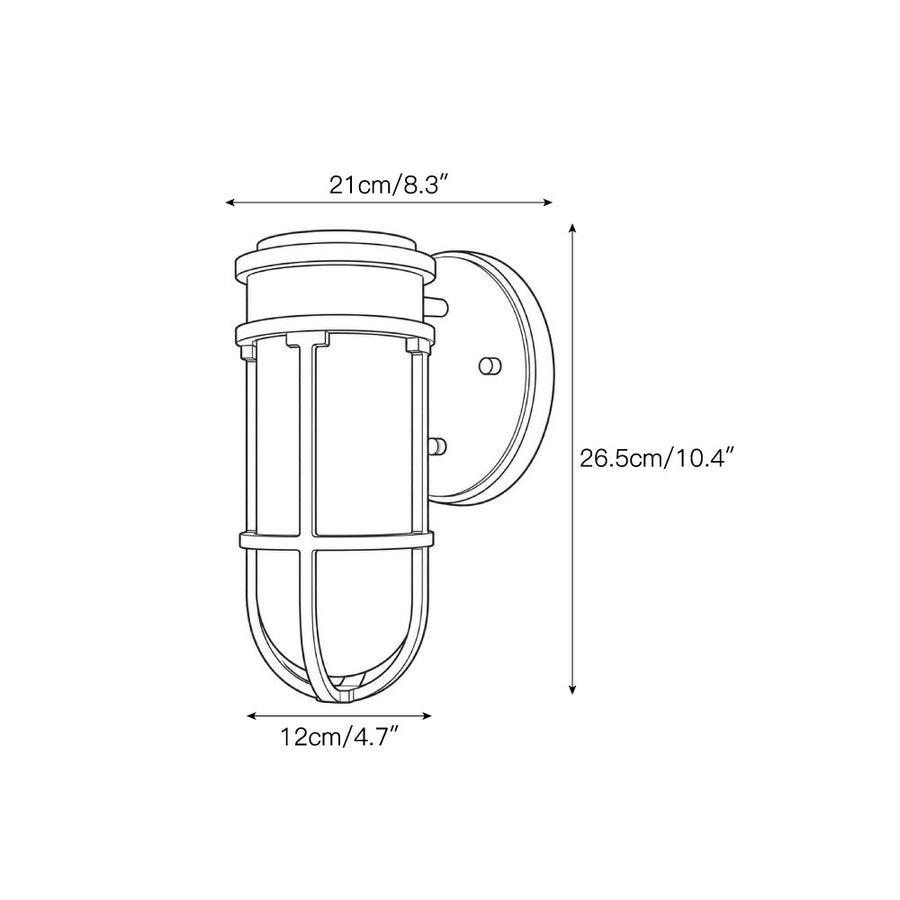 Aplique de pared alto Gracie con soporte — Dimension drawings 1