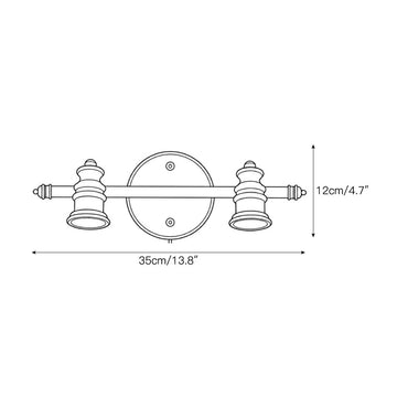Halophane Brass Plug-in Wall Sconce – detail 4 — Dimension drawings 2