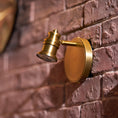 Load image into Gallery viewer, Halophane Brass Wall Lamp