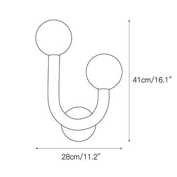 Happy Glass Wall Lamp – detail 4 — Dimension drawings 2