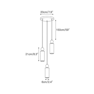 Harlin Alabaster Cluster Chandelier – detail 4 — Dimension drawings 2