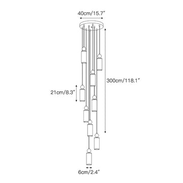 Harlin Alabaster Cluster Chandelier – detail 7 — Dimension drawings 5