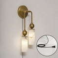 Load image into Gallery viewer, Harlin Alabaster Plug-in Wall Sconce