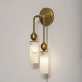 Load image into Gallery viewer, Harlin Alabaster Plug-in Wall Sconce