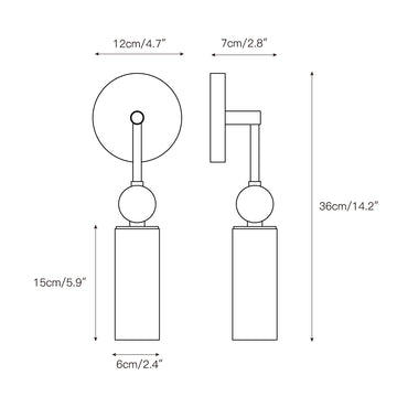 Harlin Alabaster Wall Lamp – detail 3 — Dimension drawings 1