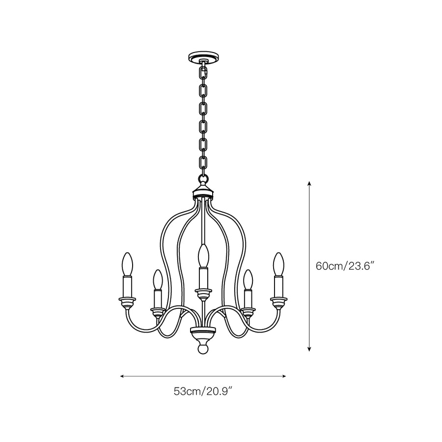 Hartsville Chandelier – detail 4 — Dimension drawings 1