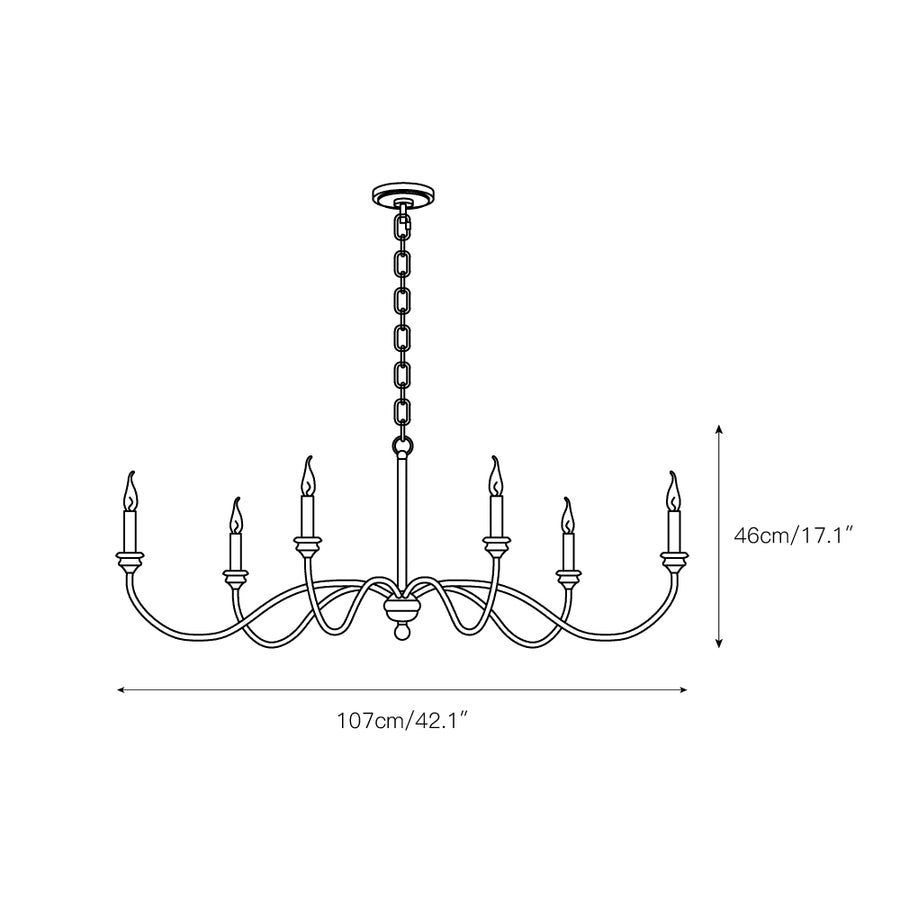 Hartsville Chandelier – detail 5 — Dimension drawings 2
