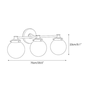 Hayes Glass Ball Wall Sconce – detail 5 — Dimension drawings 3