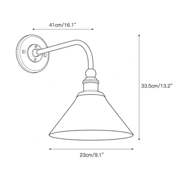 Heirloom Ceramic Wall Lamp – detail 3 — Dimension drawings 1