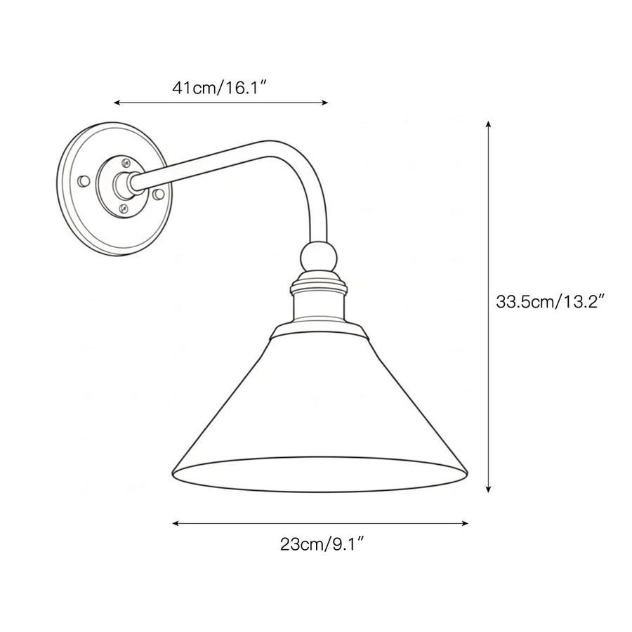 Heirloom Ceramic Wall Lamp – detail 3 — Dimension drawings 1