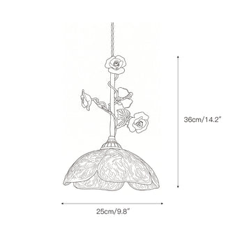 Heirloom Glass Rose Pendant Lamp – detail 3 — Dimension drawings 1