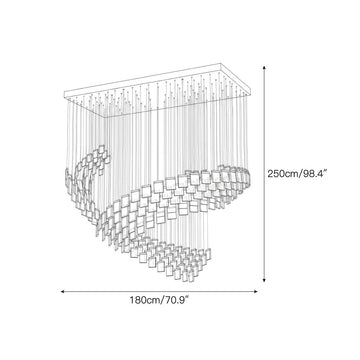 Helix Wave Chandelier – detail 3 — Dimension drawings 1