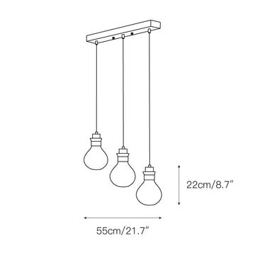 Hemp Rope Glass Pendant Lamp – detail 4 — Dimension drawings 2