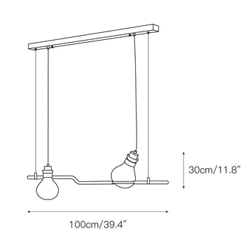 Hemp Rope Glass Pendant Lamp – detail 3 — Dimension drawings 1