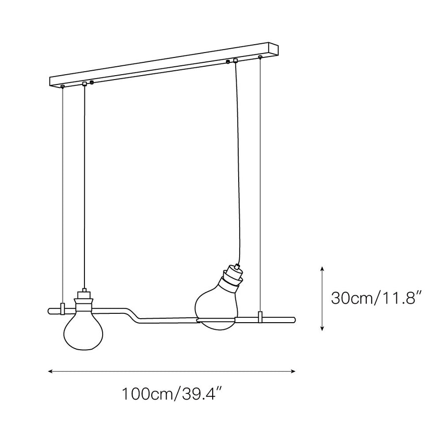 Hemp Rope Glass Pendant Lamp – detail 3 — Dimension drawings 1