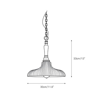 Holophane Glass Pendant Light – detail 3 — Dimension drawings 1