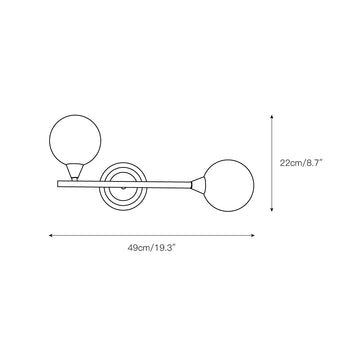 Holten Brass Armed Sconce – detail 3 — Dimension drawings 1