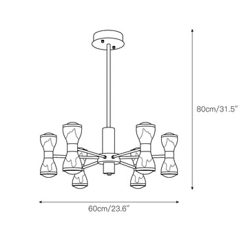Honeycomb LED Chandelier – detail 4 — Dimension drawings 1