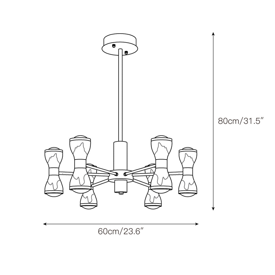 Honeycomb LED Chandelier – detail 4 — Dimension drawings 1