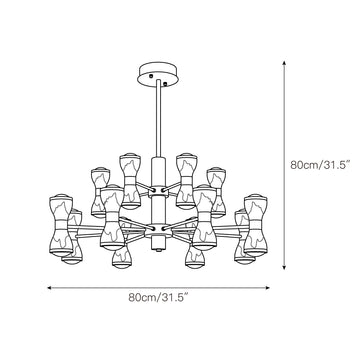Honeycomb LED Chandelier – detail 6 — Dimension drawings 3