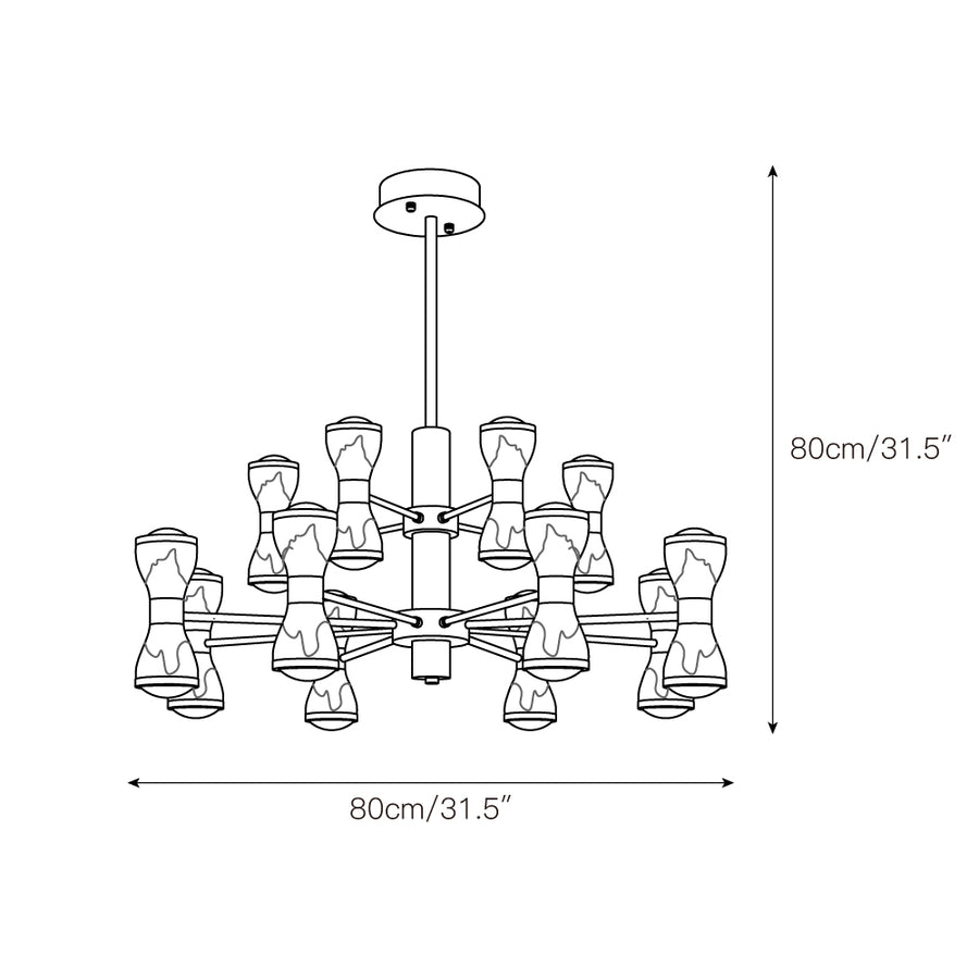 Honeycomb LED Chandelier – detail 6 — Dimension drawings 3