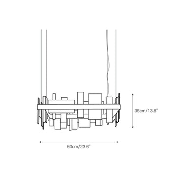 Honice LED Alabaster Chandelier – detail 3 — Dimension drawings 1