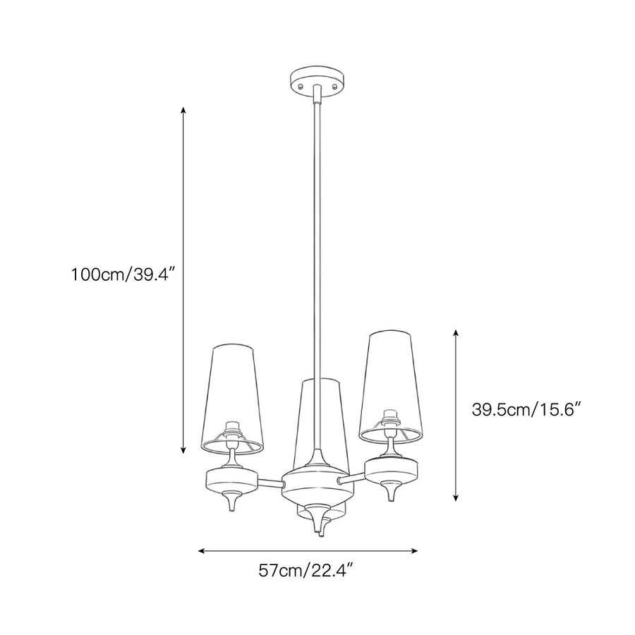 Hour Rho Chandelier – detail 3 — Dimension drawings 1