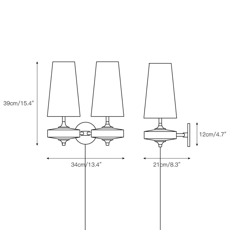 Hour Rho Plug-in Wall Lamp – detail 4 — Dimension drawings 2