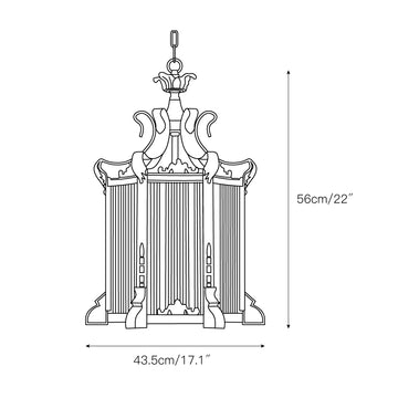 Impex Colchester Chandelier – detail 3 — Dimension drawings 1