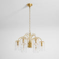 Load image into Gallery viewer, Brass Candle Crystal Chandelier