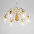 Load image into Gallery viewer, Brass Candle Crystal Chandelier