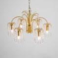Load image into Gallery viewer, Brass Candle Crystal Chandelier