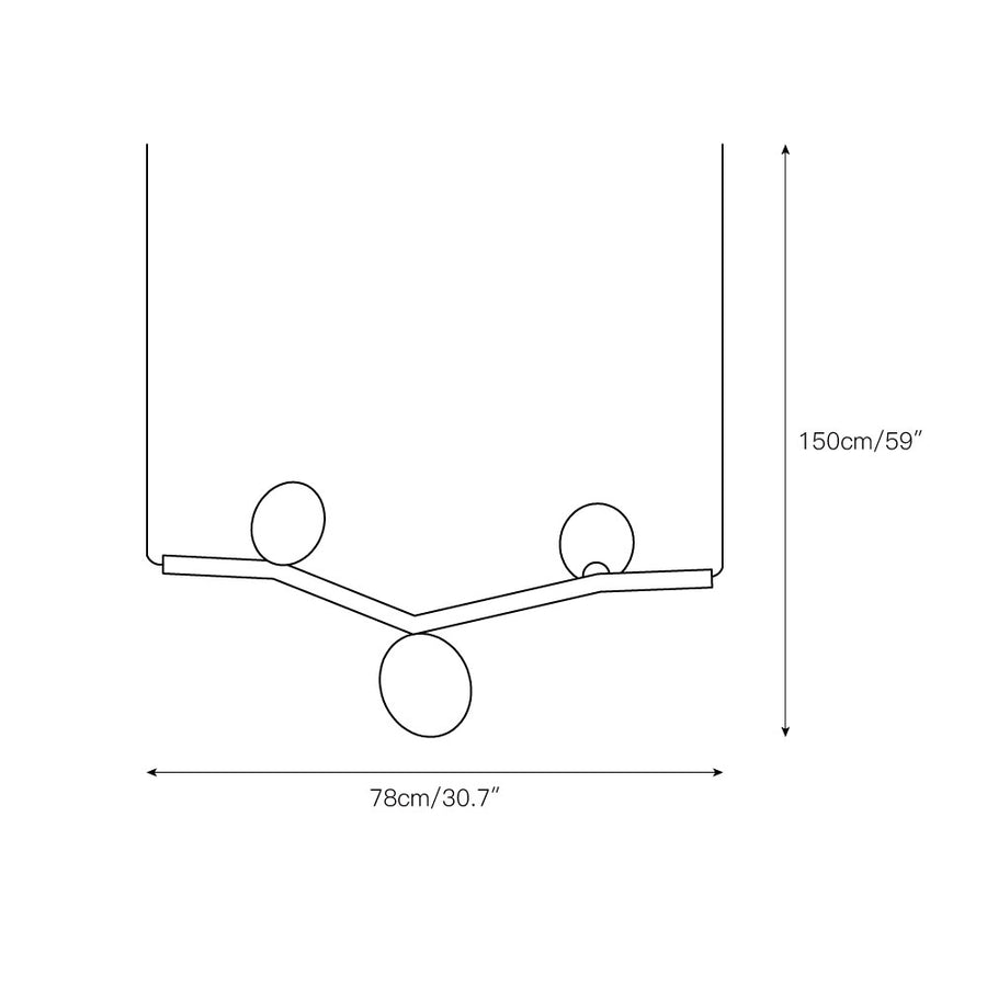 Matteo Horizontal Pendant Lamp – detail 5 — Dimension drawings 2
