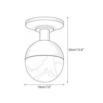 Jasper Alabaster Flush Mount Ceiling Light – detail 3 — Dimension drawings 1