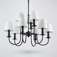 Load image into Gallery viewer, Jeremiah Vintage Brass Chandelier