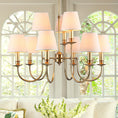 Load image into Gallery viewer, Jeremiah Vintage Brass Chandelier