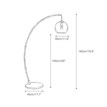 Joni Arc Floor Lamp – detail 3 — Dimension drawings 1